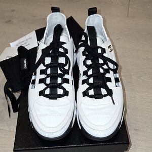 CHANEL 20C 10mm sport trail sneakers in white/ivory size 37.5